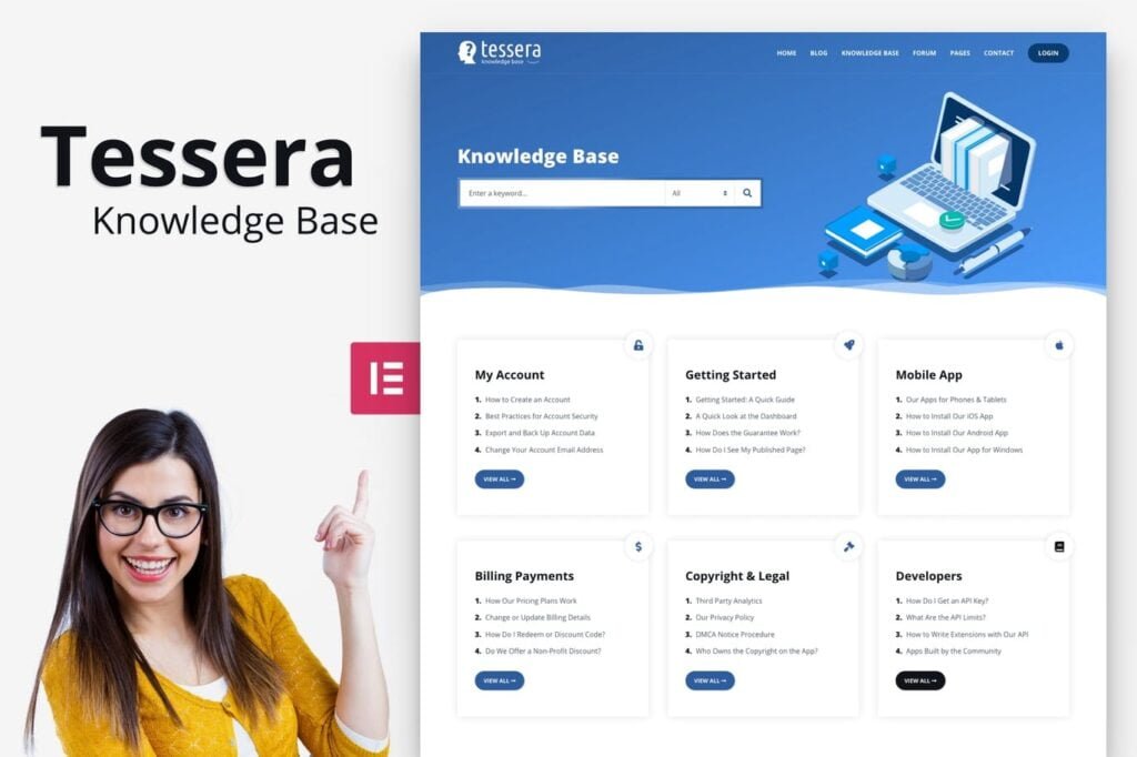 Tessera – Tema WordPress para Base de Conhecimento e FAQ